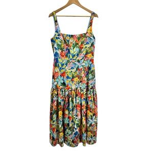 Aidan by Aidan Mattox Maxi‎ Dress 12 Floral Sleeveless Tiered Vacation Resort